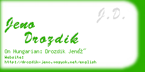 jeno drozdik business card